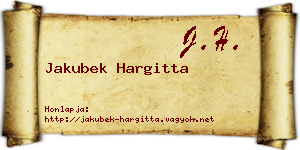 Jakubek Hargitta névjegykártya